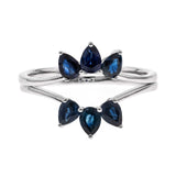 Gia 14K White Gold Pear-Cut Blue Sapphire Ring