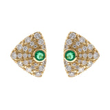 Arleth 14K Yellow Gold Round-Cut Natural Zambian Emerald Earrings