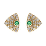 Arleth 14K Yellow Gold Round-Cut Natural Zambian Emerald Earrings