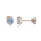 Hannah 14K Yellow Gold Round-Cut Brazilian Aquamarine Earrings