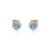Hannah 14K Yellow Gold Round-Cut Brazilian Aquamarine Earrings