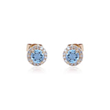 Hannah 14K Yellow Gold Round-Cut Brazilian Aquamarine Earrings