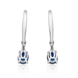 Amelia 10K White Gold Oval-Cut Blue Sapphire Earring