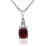 Kahlani 10K White Gold Cushion-Cut Garnet Pendant