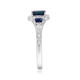 Wrenley 10K White Gold Emerald-Cut Blue Sapphire Ring