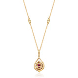 Edith 14K Yellow Gold Pear-Cut Mozambique Ruby Pendant