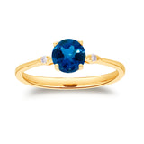 Khloe 10K Yellow Gold Round-Cut London Blue Topaz Ring