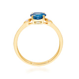 Khloe 10K Yellow Gold Round-Cut London Blue Topaz Ring