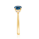 Khloe 10K Yellow Gold Round-Cut London Blue Topaz Ring