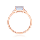 Gwen 14K Rose Gold Emerald-Cut Brazilian Aquamarine Ring