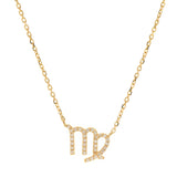 Virgo 10K Yellow Gold Round-Cut White Diamond Pendant