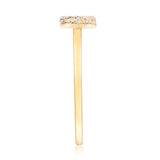 N Initial 14K Yellow Gold Round-Cut White Diamond Ring