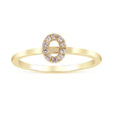 O Initial 14K Yellow Gold Round-Cut White Diamond Ring