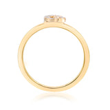 Q Initial 14K Yellow Gold Round-Cut White Diamond Ring