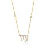 Virgo 14K Yellow Gold Round-Cut White Diamond Pendant