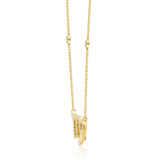 Virgo 14K Yellow Gold Round-Cut White Diamond Pendant