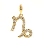 Capricorn 10K Yellow Gold Round-Cut White Diamond Pendant