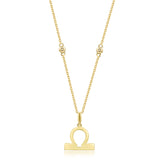 Libra 14K Yellow Gold Round-Cut White Diamond Pendant