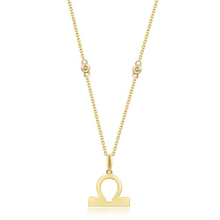 Libra 10K Yellow Gold Round-Cut White Diamond Pendant