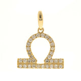 Libra 14K Yellow Gold Round-Cut White Diamond Pendant