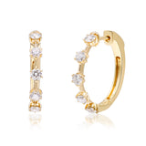 River 14K Yellow Gold Round-Cut White Diamond Earrings