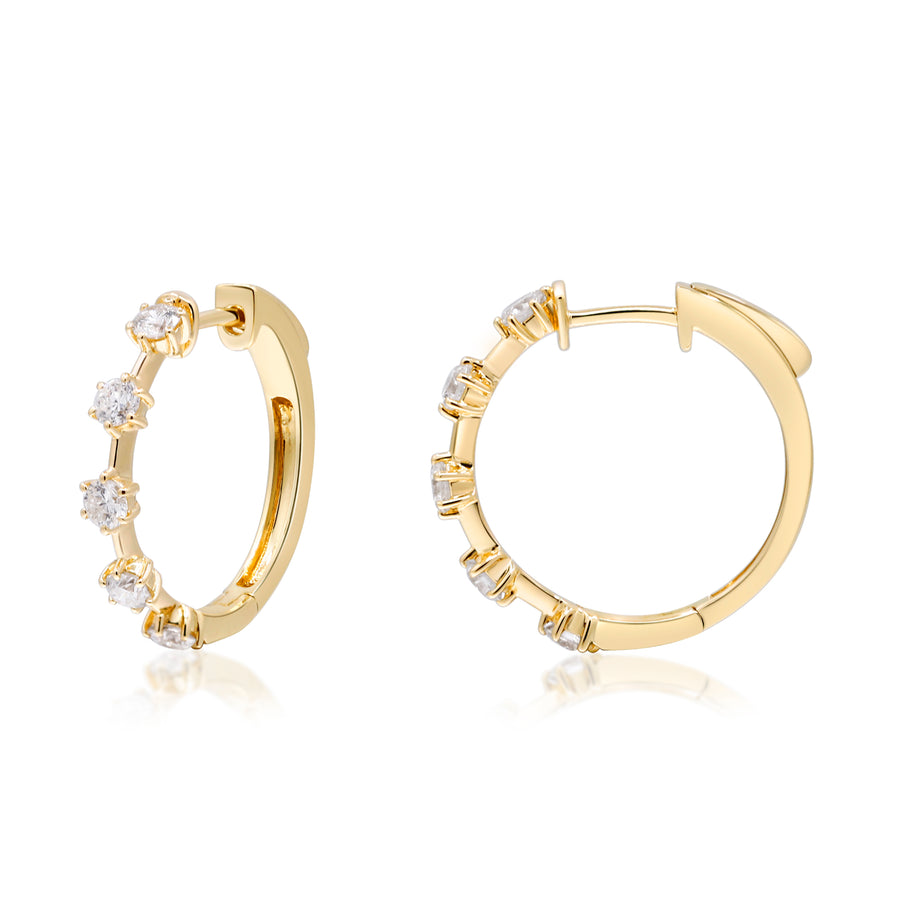 Amelia 14K Yellow Gold Round-Cut White Diamond Earrings