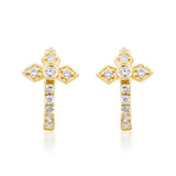 Kaylee 10K Yellow Gold Round-Cut White Diamond Earrings