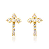 Kaylee 10K Yellow Gold Round-Cut White Diamond Earrings