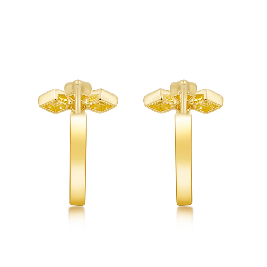 Amelia 10K Yellow Gold Round-Cut White Diamond Earrings