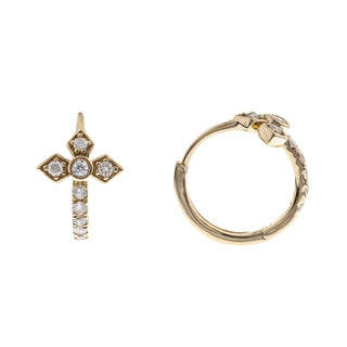 Kaylee 10K Yellow Gold Round-Cut White Diamond Earrings