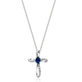 Blakely 10K White Gold Oval-Cut Blue Sapphire Pendant