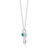 Amelia 10K White Gold Oval-Cut Emerald Pendant