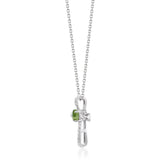 Melody 10K White Gold Oval-Cut Peridot Pendant