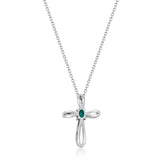 Amelia 10K White Gold Oval-Cut Emerald Pendant