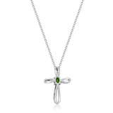 Melody 10K White Gold Oval-Cut Peridot Pendant