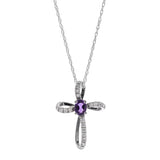 Amelia 10K White Gold Oval-Cut Amethyst Pendant