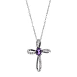 Magnolia 10K White Gold Oval-Cut Amethyst Pendant