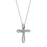 Sarah 10K White Gold Oval-Cut Opal Pendant