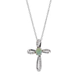 Sarah 10K White Gold Oval-Cut Opal Pendant