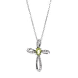 Melody 10K White Gold Oval-Cut Peridot Pendant