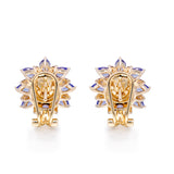 Ada 10K Yellow Gold Oval-Cab Natural African Opal Earrings