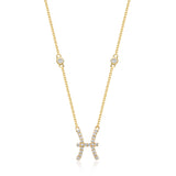 Pisces 14K Yellow Gold Round-Cut White Diamond Pendant