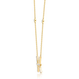 Pisces 14K Yellow Gold Round-Cut White Diamond Pendant