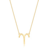 Aries 10K Yellow Gold Round-Cut White Diamond Pendant
