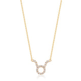 Taurus 14K Yellow Gold Round-Cut White Diamond Pendant