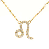 Leo 10K Yellow Gold Round-Cut White Diamond Pendant