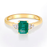 Penelope 10K Yellow Gold Emerald-Cut Emerald Ring