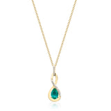 Adaline 10K Yellow Gold Pear-Cut Emerald Pendant