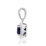 Oaklynn 10K White Gold Cushion-Cut Blue Sapphire Pendant