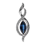Freya 10K White Gold Marquise-Cut Blue Sapphire Pendant